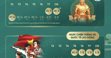 THÔNG BÁO LỊCH NGHỈ LỄ GIỖ TỔ HÙNG VƯƠNG (10/03 ÂL) VÀ LỄ 30/04 - 01/05/2026